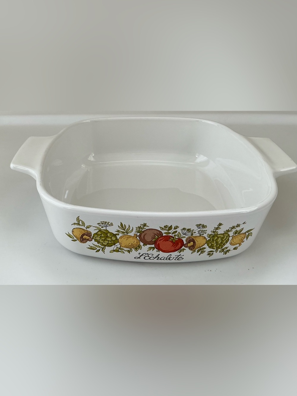 Vintage White Ceramic Serving Dish